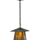 Meyda Lighting Stillwater 24" Verdigris Winter Pine Pendant Light With Moss Green Art Shade Glass