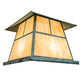 Meyda Lighting Stillwater 24"Sq 4-Light Verdigris "T" Mission Outdoor Pier Mount Light With Beige Art Shade Glass