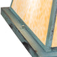 Meyda Lighting Stillwater 24"Sq 4-Light Verdigris "T" Mission Outdoor Pier Mount Light With Beige Art Shade Glass