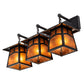 Meyda Lighting Stillwater 26" 3-Light Craftsman Brown Hill Top Vanity Light With Amber Mica Shade Glass