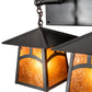 Meyda Lighting Stillwater 26" 3-Light Craftsman Brown Hill Top Vanity Light With Amber Mica Shade Glass