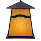 Meyda Lighting Stillwater 26" 4-Light Craftsman Brown Mountain View Pier Mount Light With Beige Art Shade Glass