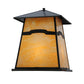 Meyda Lighting Stillwater 26" 4-Light Craftsman Brown Mountain View Pier Mount Light With Beige Art Shade Glass