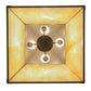 Meyda Lighting Stillwater 26" 4-Light Timeless Bronze Valley View Pendant Light With Beige Iridescent Shade Glass