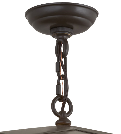 Meyda Lighting Stillwater 26" 4-Light Timeless Bronze Valley View Pendant Light With Beige Iridescent Shade Glass