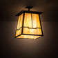 Meyda Lighting Stillwater 26" 4-Light Timeless Bronze Valley View Semi-flush Mount Light With Beige Iridescent Shade Glass