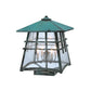 Meyda Lighting Stillwater 26" 4-Light Vedigris Double Bar Mission Deck Light With Clear Seeded Shade Glass