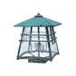 Meyda Lighting Stillwater 26" 4-Light Vedigris Double Bar Mission Deck Light With Clear Seeded Shade Glass
