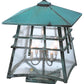 Meyda Lighting Stillwater 26" 4-Light Vedigris Double Bar Mission Deck Light With Clear Seeded Shade Glass