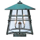 Meyda Lighting Stillwater 26" 4-Light Vedigris Double Bar Mission Deck Light With Clear Seeded Shade Glass