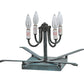 Meyda Lighting Stillwater 26" 4-Light Vedigris Double Bar Mission Deck Light With Clear Seeded Shade Glass