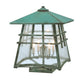 Meyda Lighting Stillwater 26" 4-Light Vedigris Double Bar Mission Deck Light With Clear Seeded Shade Glass