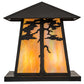Meyda Lighting Stillwater 28" 4-Light Craftsman Brown Outdoor Pier Mount Light With Beige Iridescent Shade Glass