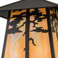 Meyda Lighting Stillwater 28" 4-Light Craftsman Brown Outdoor Pier Mount Light With Beige Iridescent Shade Glass