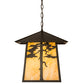 Meyda Lighting Stillwater 28" 4-Light Craftsman Brown Tamarack Pendant Light With Beige Art Shade Glass