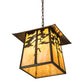 Meyda Lighting Stillwater 28" 4-Light Craftsman Brown Tamarack Pendant Light With Beige Art Shade Glass