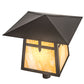 Meyda Lighting Stillwater 28" Timeless Bronze Cross Mission Outdoor Post Mount Light With Beige Art Shade Glass