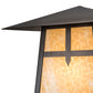 Meyda Lighting Stillwater 28" Timeless Bronze Cross Mission Outdoor Post Mount Light With Beige Art Shade Glass
