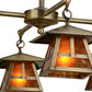 Meyda Lighting Stillwater 30" 4-Light Antique Brass T Mission Chandelier With Amber Mica Shade Glass