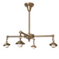 Meyda Lighting Stillwater 30" 4-Light Antique Brass T Mission Chandelier With Amber Mica Shade Glass
