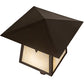 Meyda Lighting Stillwater 30" Oil Rubbed Bronze Cross Mission Outdoor Post Mount Light With Beige Flemish Shade Glass
