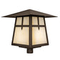 Meyda Lighting Stillwater 30" Oil Rubbed Bronze Cross Mission Outdoor Post Mount Light With Beige Flemish Shade Glass