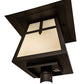 Meyda Lighting Stillwater 30" Oil Rubbed Bronze Cross Mission Outdoor Post Mount Light With Beige Flemish Shade Glass