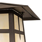 Meyda Lighting Stillwater 30" Oil Rubbed Bronze Cross Mission Outdoor Post Mount Light With Beige Flemish Shade Glass