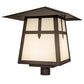 Meyda Lighting Stillwater 30" Oil Rubbed Bronze Cross Mission Outdoor Post Mount Light With Beige Flemish Shade Glass