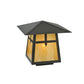 Meyda Lighting Stillwater 30" Timeless Bronze Cross Mission Outdoor Pier Mount Light With Beige Shade Glass
