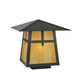 Meyda Lighting Stillwater 30" Timeless Bronze Cross Mission Outdoor Pier Mount Light With Beige Shade Glass