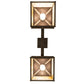 Meyda Lighting Stillwater 32" 2-Light Craftsman Brown Double Cross Mission Island Pendant Light With Beige Iridescent Shade Glass
