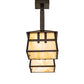 Meyda Lighting Stillwater 32" 2-Light Craftsman Brown Double Cross Mission Island Pendant Light With Beige Iridescent Shade Glass