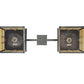 Meyda Lighting Stillwater 33" 2-Light Craftsman Brown Double Cross Mission Island Pendant Light With Beige Art Shade Glass