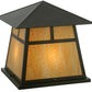 Meyda Lighting Stillwater 34" 4-Light Craftsman Brown T Mission Pier Mount Light With Beige Art Shade Glass