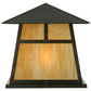 Meyda Lighting Stillwater 34" 4-Light Craftsman Brown T Mission Pier Mount Light With Beige Art Shade Glass