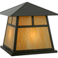 Meyda Lighting Stillwater 34" 4-Light Craftsman Brown T Mission Pier Mount Light With Beige Art Shade Glass