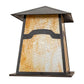 Meyda Lighting Stillwater 34" Craftsman Brown Mountain View Outdoor Flushmount Light With Beige Art Shade Glass