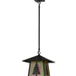 Meyda Lighting Stillwater 36" Craftsman Brown Tall Pine Pendant Light With Beige Iridescent Shade Glass