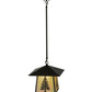 Meyda Lighting Stillwater 36" Craftsman Brown Tall Pine Pendant Light With Beige Iridescent Shade Glass