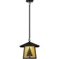 Meyda Lighting Stillwater 36" Craftsman Brown Tall Pine Pendant Light With Beige Iridescent Shade Glass