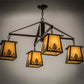 Meyda Lighting Stillwater 38" 4-Light Antique Copper Mountain Pine Chandelier With Beige Art Shade Glass