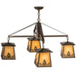 Meyda Lighting Stillwater 38" 4-Light Antique Copper Mountain Pine Chandelier With Beige Art Shade Glass