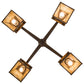 Meyda Lighting Stillwater 38" 4-Light Antique Copper Mountain Pine Chandelier With Beige Art Shade Glass