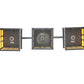 Meyda Lighting Stillwater 39" 3-Light Craftsman Brown Double Cross Mission Island Pendant Light With Beige Art Shade Glass