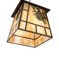 Meyda Lighting Stillwater 42" 4-Light Timeless Bronze Winter Pine Lantern Pendant Light With Beige Art Shade Glass