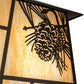 Meyda Lighting Stillwater 42" 4-Light Timeless Bronze Winter Pine Lantern Pendant Light With Beige Art Shade Glass