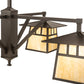 Meyda Lighting Stillwater 47" 4-Light Craftsman Brown Chandelier With Beige Art Shade Glass