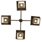 Meyda Lighting Stillwater 47" 4-Light Craftsman Brown Chandelier With Beige Art Shade Glass
