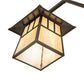 Meyda Lighting Stillwater 47" 4-Light Craftsman Brown Chandelier With Beige Art Shade Glass